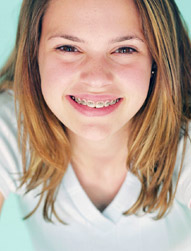 teen girl wearing braces